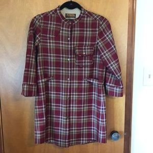 Pendleton red plaid tunic. Size XS. 3/4 sleeves. Portland collection. USA